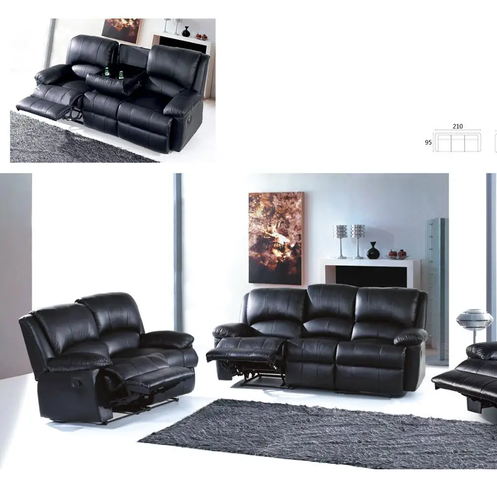 Famous 2019 Sofa, 3 Seater Black Leather Sofa, Abaca Furniture