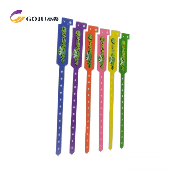 Custom Design Full Color Printing Adjustable Lock Plastic Wristband