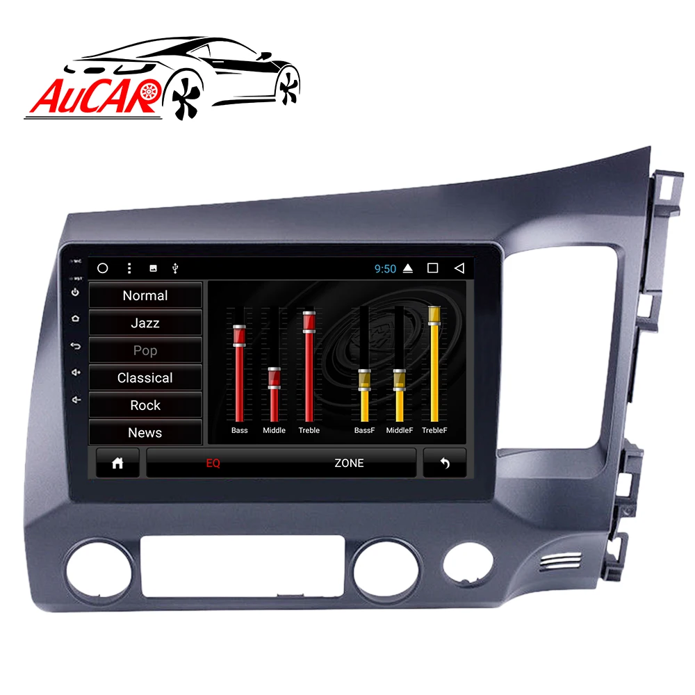 Автомагнитола AuCAR 10 1 дюйма Android GPS-навигация DVD мультимедийный плеер монитор для Honda Civic RHD