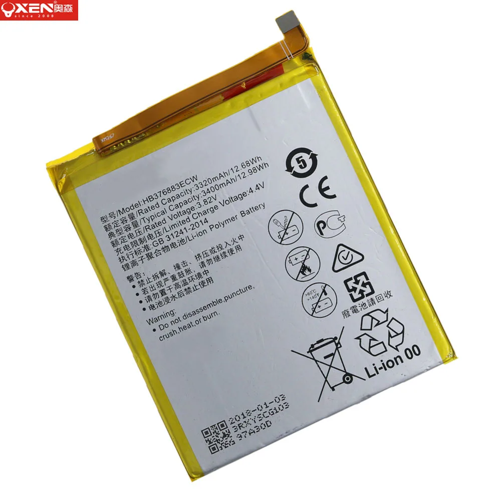 Wholesale Big Capacity Lithium Cell Phone Rechargeable HB376883ECW Battery for Huawei P9 plus Replacement