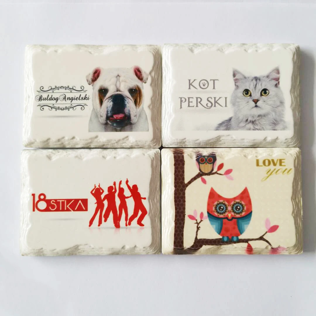 Eco-friendly 3D Souvenirs Design custom sublimation souvenir blank ceramic fridge magnet stickers home decoration gifts