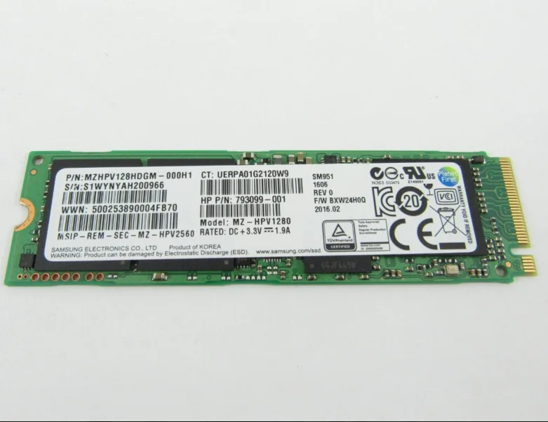793099-001 MZHPV128HDGM-000H1 для HP Samsung SM951 128GB M.2 2280 NVME SSD