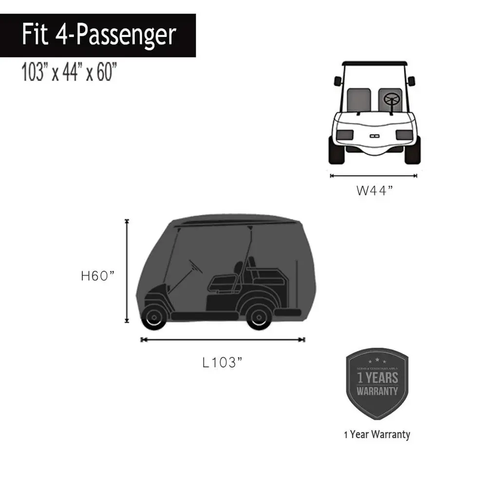 
Factory Price 4 passenger golf cart rain cover 