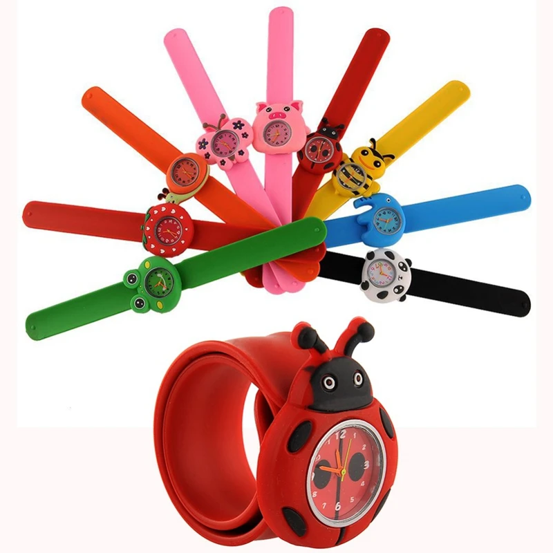 Симпатичные гибкие детские наручные часы, Детские Силиконовые наручные часы с 3d-изображением животных
