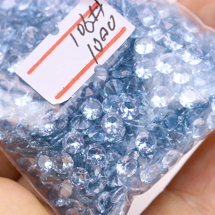 1000pcs/pack 106# light aquamarine blue spinel 1-3mm loose gemstone round synthetic spinel