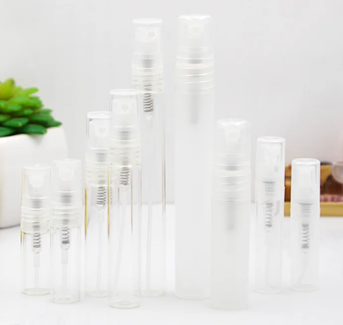 empty free sample mini sample tester vials 2ml 3ml 5ml 10ml refillable plastic perfume bottle with spray cap