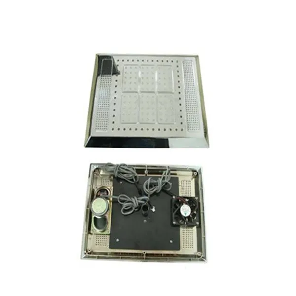 Head Shower With Lights Fan Speaker LED Rain Shower Head