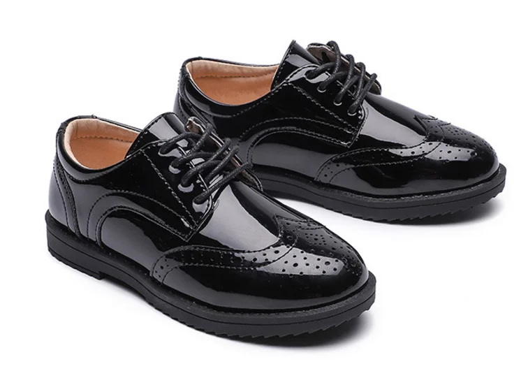 Обувь для школьников и выступлений Детская Классическая обувь для мальчиков черная обувь для униформы из искусственной кожи