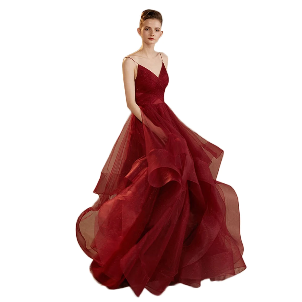 Elegant design women off shoulder party dress red heavy lace new long party evening dresses
