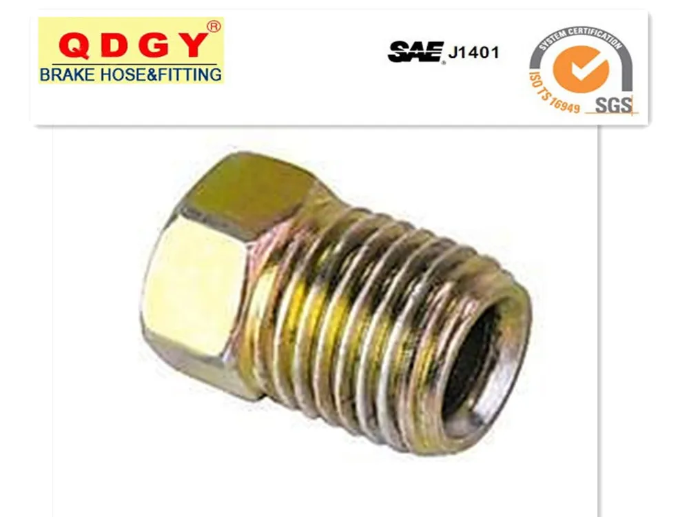 1/4 brake line hardline  Inverted Flare Nuts 1/2-20 thread screw Gold