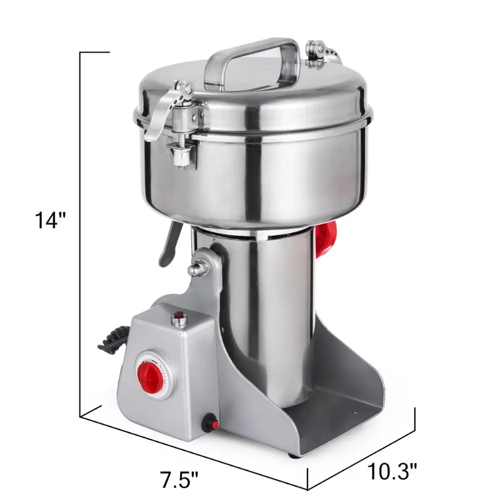 2000g Grain Grinder Mill Powder Machine Swing Type Commercial Electric Grain Mill Grinder for Herb Pulverizer Food Grade Stainle