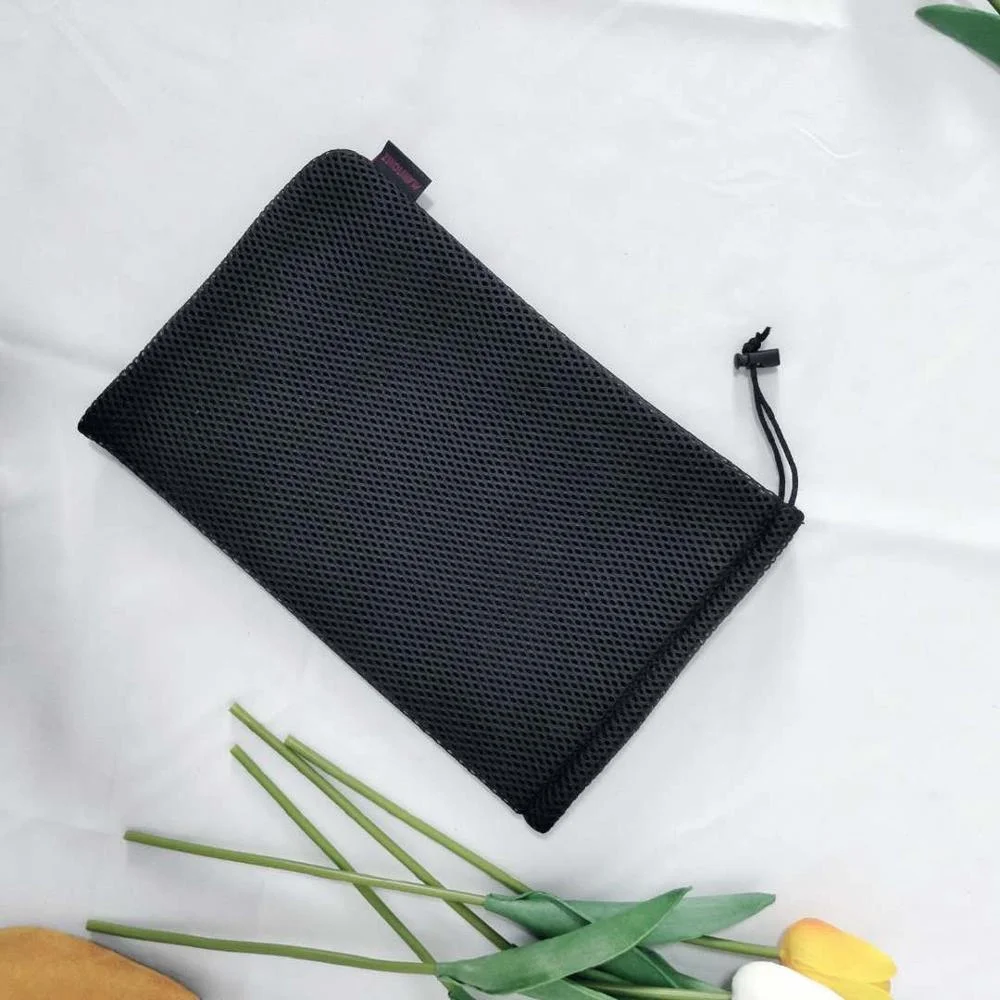 Custom Factory Design Black Gift Drawstring Mesh Bag