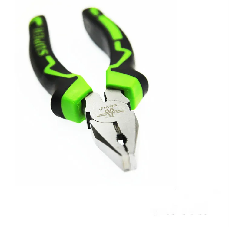 8 inch universal nickel plated alicate combination pliers  with plastic handle