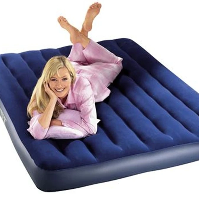 2022 Inflatable Air Mattress Bed Camping Travel PVC Double Flocked Air Bed