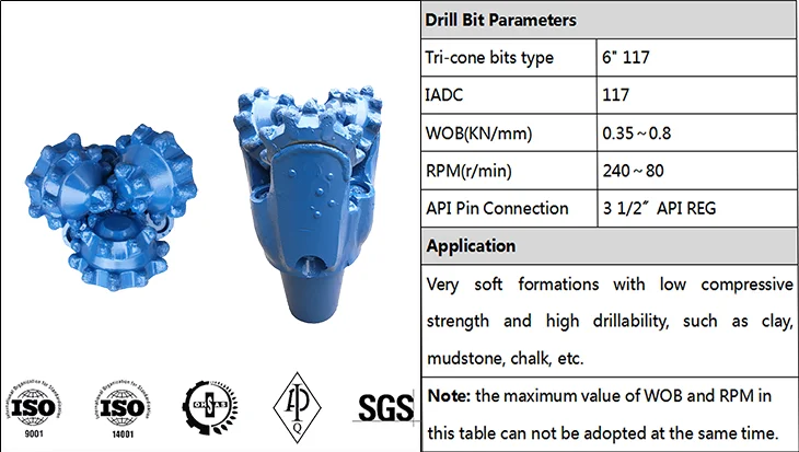 OEM  three cone button tci tricone roller drill bit for oil natural gas water well drilling
