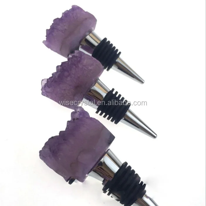 Crystal gemstone natural healing quartz Crystal Wine Stopper for Wedding Gifts