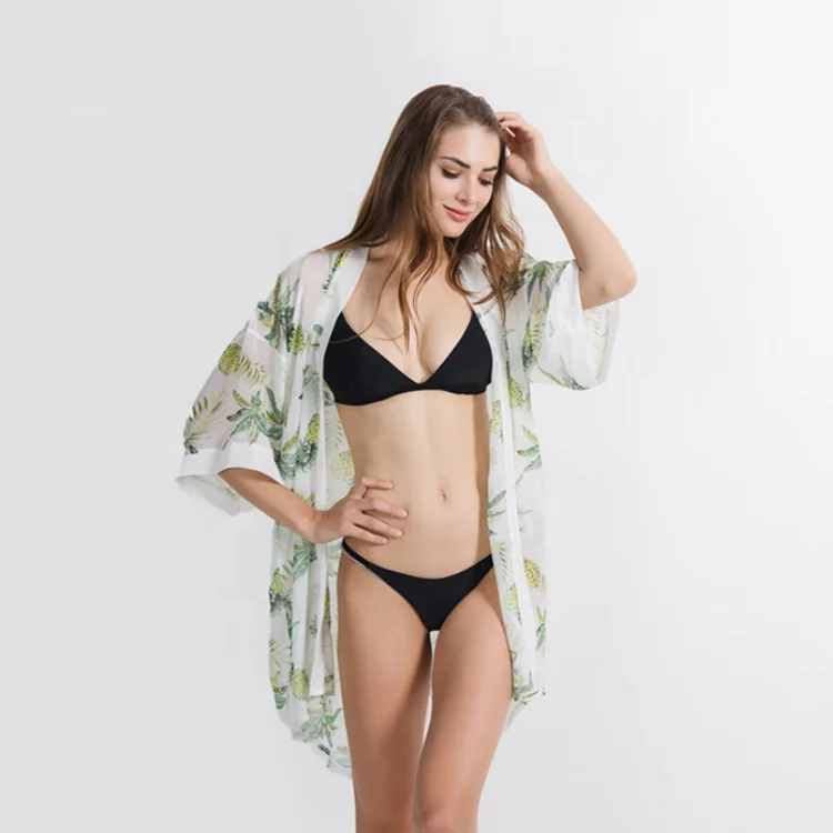 New Types Women Summer Beach Long Print Floral Thin Coat Chiffon Kimono Cardigan