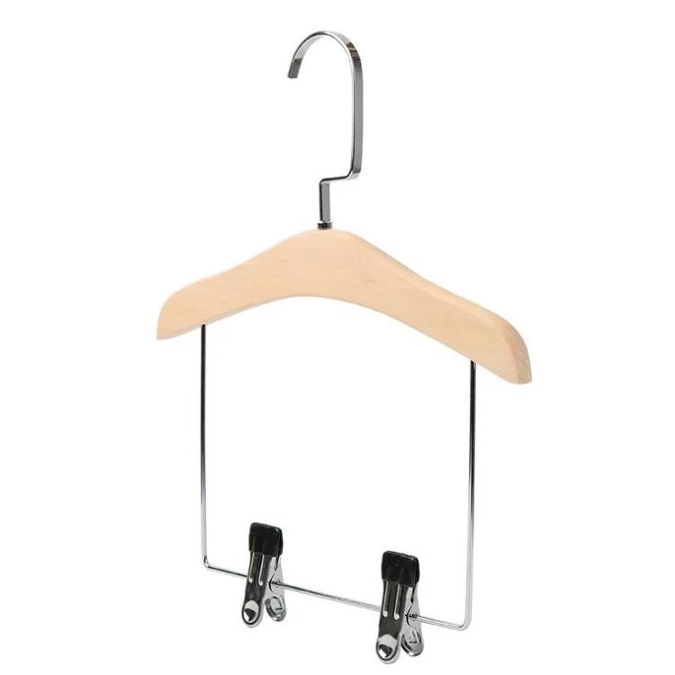 Wholesale high quality printed logo new style anti slip kids suit wood hanger