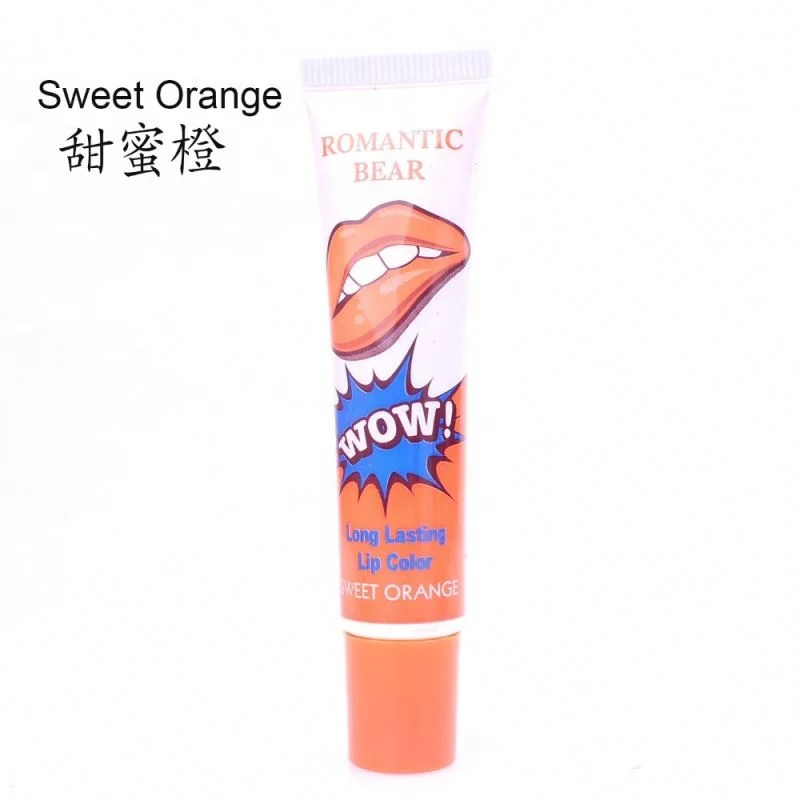 Melason Wholesale 6 Colors Wow Romantic Bear Peel Off Lipstick Gloss Waterproof Matte Lip gloss Hotsell Cosmetics