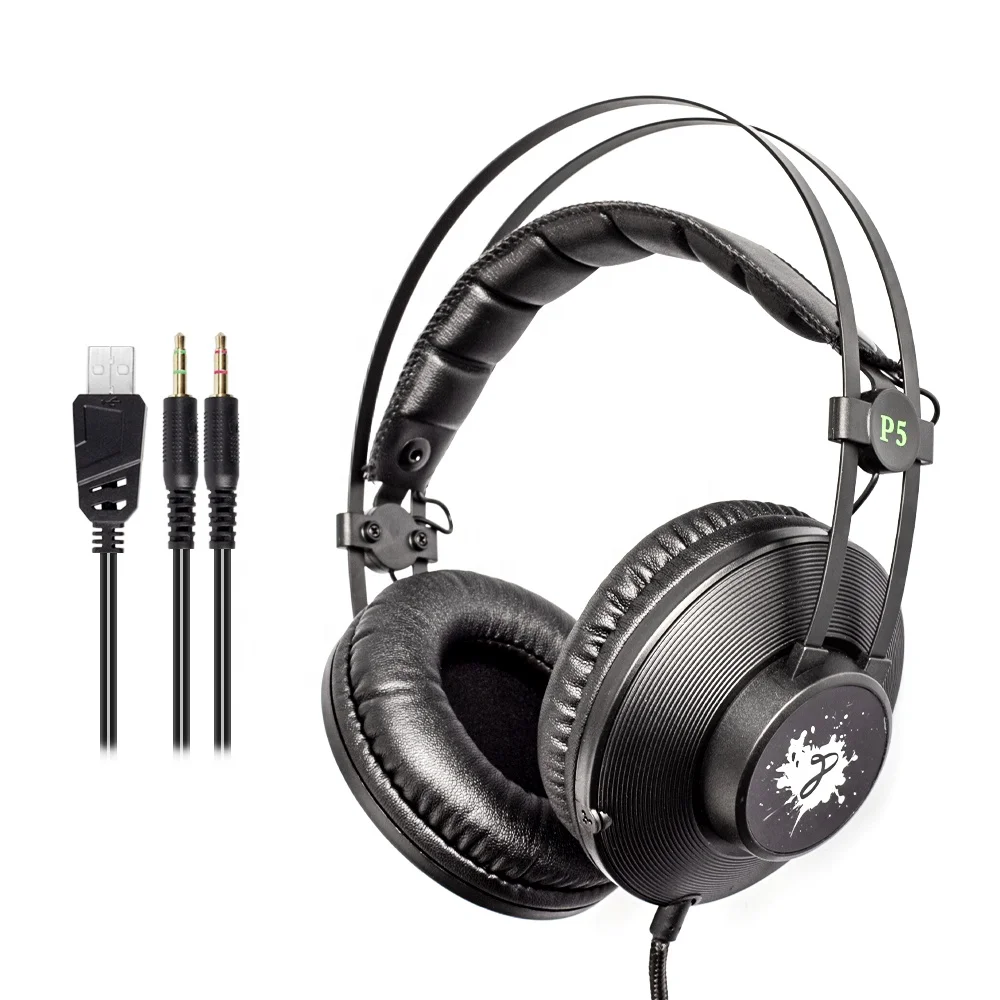 Высокое качество стильные удобные USB оголовье проводной за ухо Игровые наушники/гарнитура для