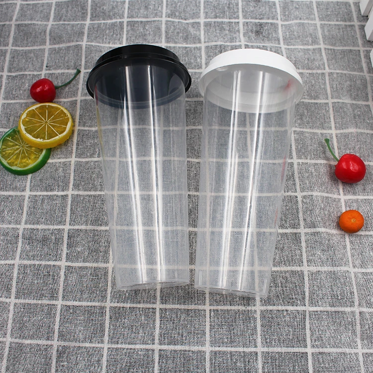 
Custom Printed 500ML 700ML Logo Bubble Tea Disposable Plastic Drinking Cup Polypropylene 