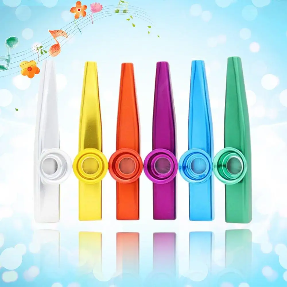 Metal Kazoo Musical Instruments 6 Different Colors Aluminum Alloy Metal Kazoo Gift for Kids Music Lovers