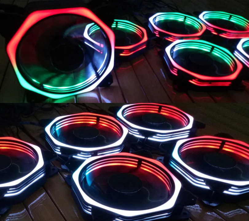 
RGB Adjusted circle LED 120mm 12v dc Computer RGB Cooling Fan for computer case 