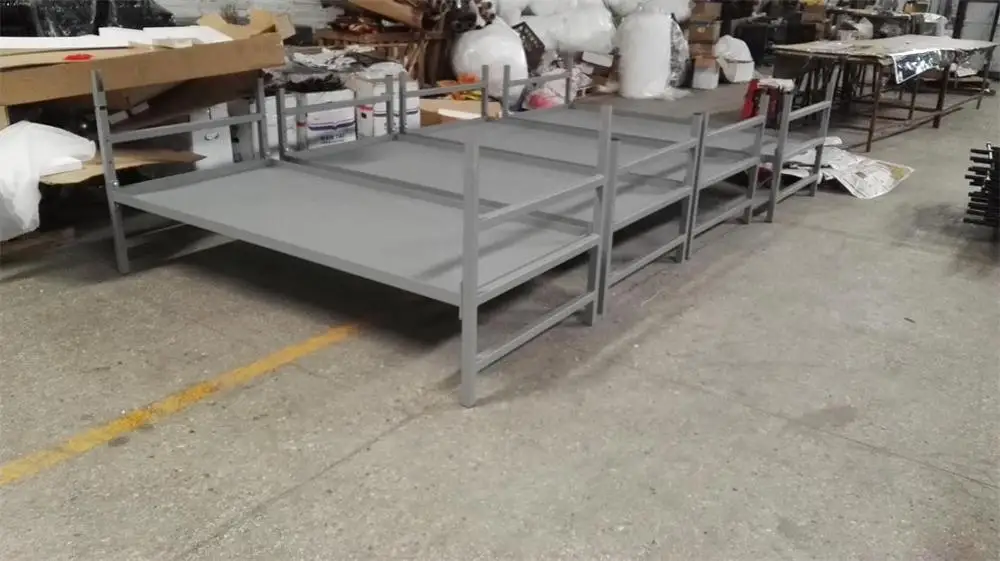 durable Twin size stackable steel plate single bed jail bunk bed
