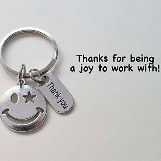 2023 Year Thankyou  smiling face key work colleagues gift keychain key chain gift