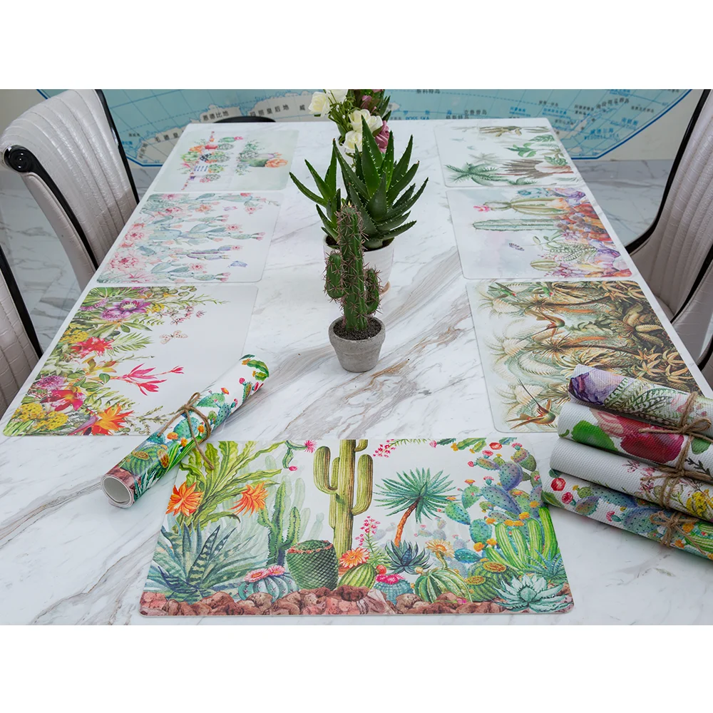 Custom Printed Table Place Mat Vinyl Placemats Wholesale Mats & Pads Plastic PVC 30*45 Cm or Customized as Picture or Customized
