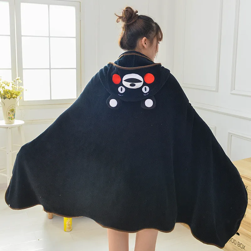 
Kawaii Totoro Shawl Cloak/Lazy Cos Blanket/Cartoon Anime Coral Velvet Plush Cape Blanket 