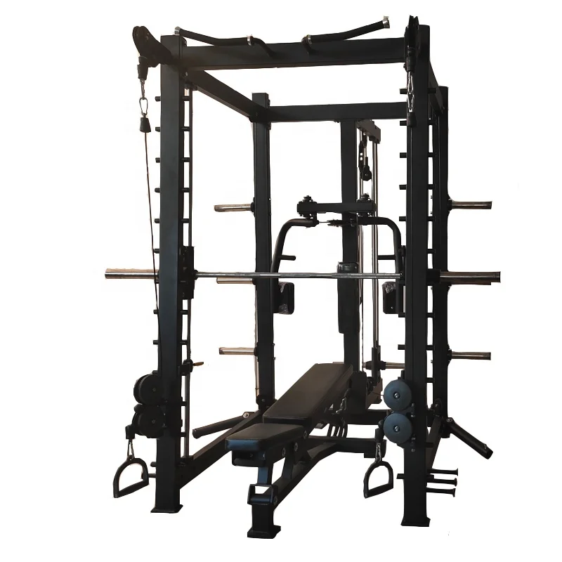 Gym Equipment Cable Crossover Barbell Rack Multi Functional Trainer