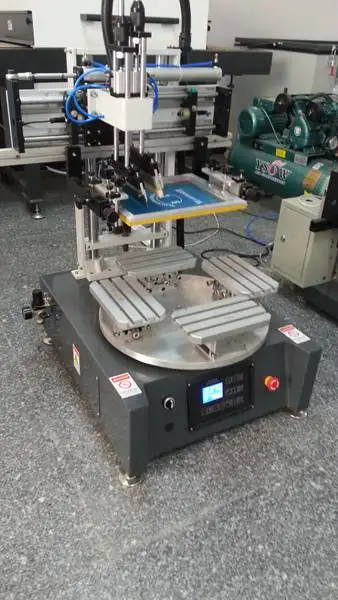 China mini small desktop screen printer with rotary worktable 4 stations