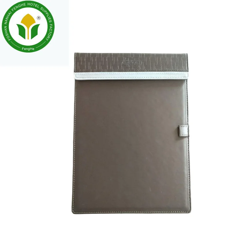 Hotel supplies restaurant magnetic A4 A5 brown leather menu bill folder with logo