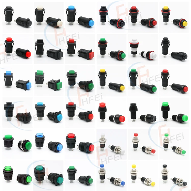 12mm la38 PBS-11A 11B mini selector momentary self-locking plastic 220 volt push button switch for toys