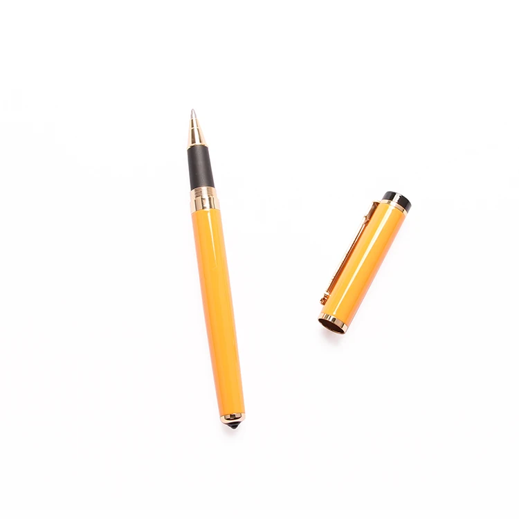 Оптовики Китай 0,5 мм Совет оранжевый роскошный Ручка-роллер liquidly Бесплатный чернила металлическая шариковая ручка