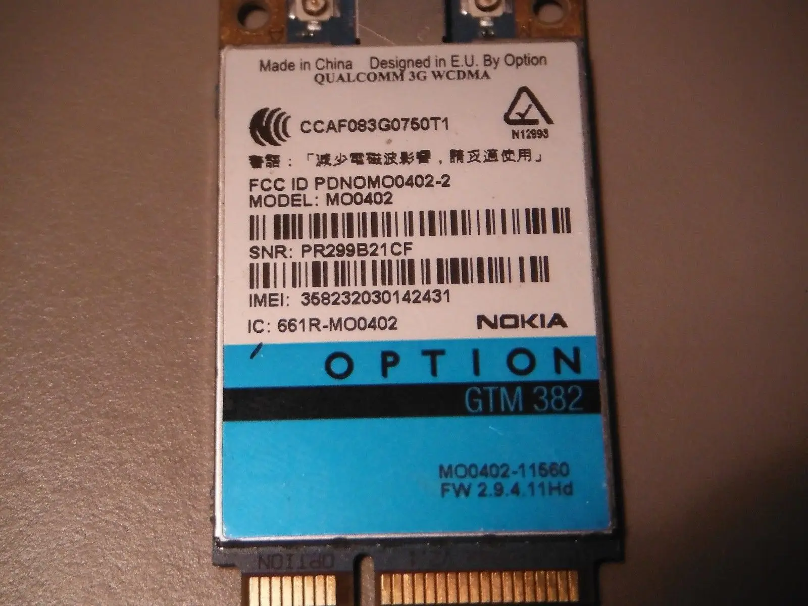 3G WLAN for Option GTM382 MO0401 Mini PCEIe PCI-express 2G 3G WWAN WLAN Wireless WIFI Card Module HSDPA GPS