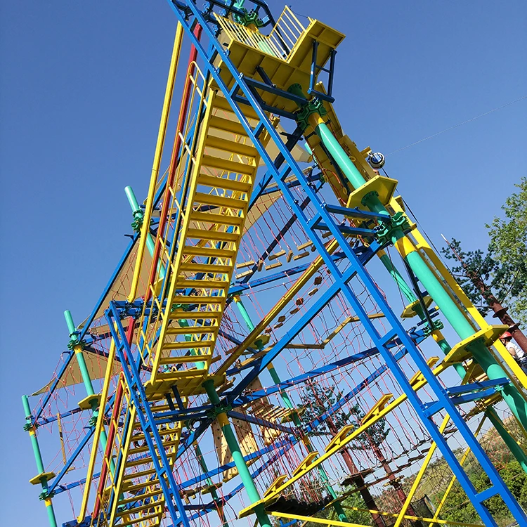 Kids Playground Games High Safety Trampoline Ropes Course Adventure Indoor Amusement Park