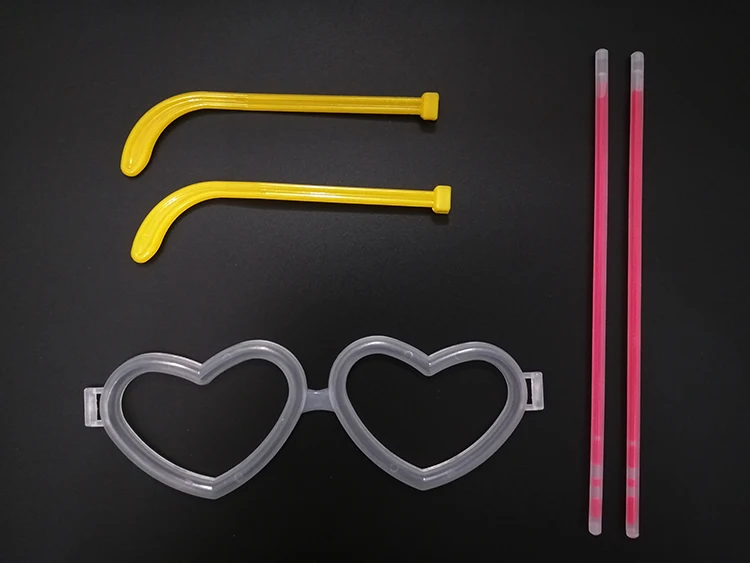
Neon heart shape mix color funny glasses promotion decorative lighting glasses playful colorful glowing sticks eyeglasses 
