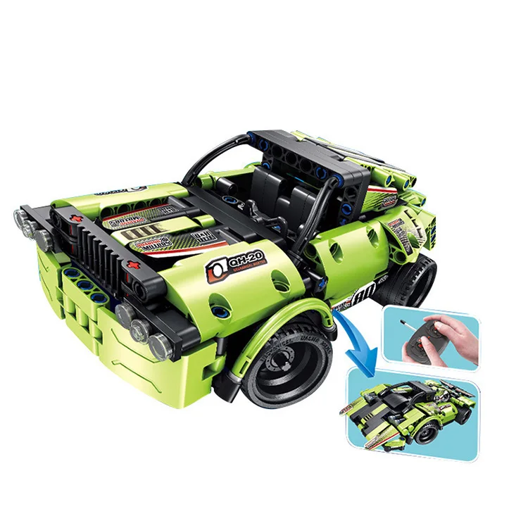 Qihui customized 3d sports car 2 in 1 toys eco plastic rubber micro geometric building blocks