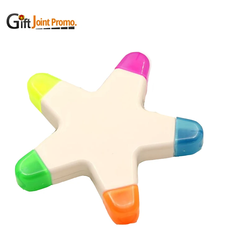 Wholesale LOGO Printed Star Highlighter 5 Colors