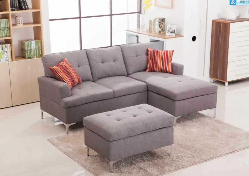 Latest Modern Living Room Contrast Piping Storage Ottoman Sofa Set Sofa Cum  Bed Sofa Bed