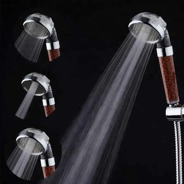 PC high 3-functions pressure Stone stream Ionic Filter handheld anion Shower Head