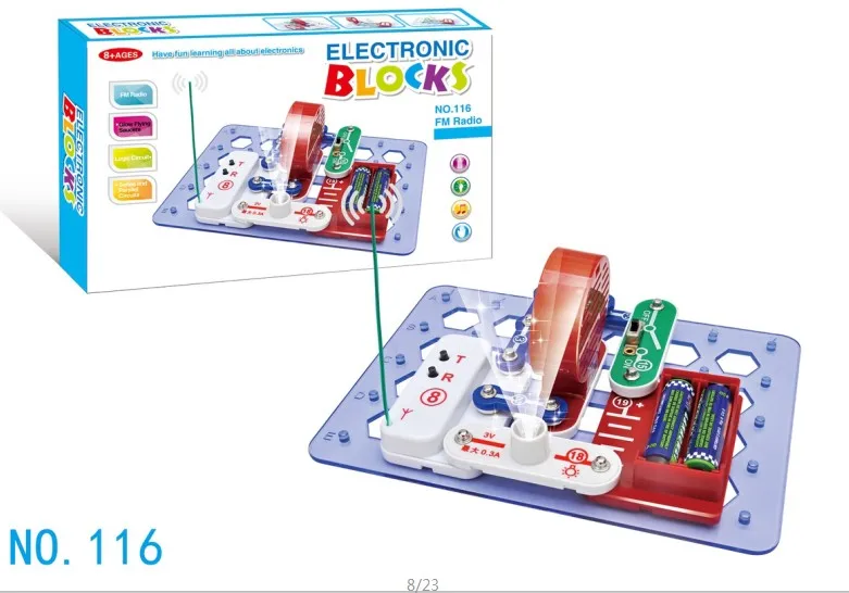 DIY educational toy science  electronic circuits toys  assembly electronic building block plastic toy for kids