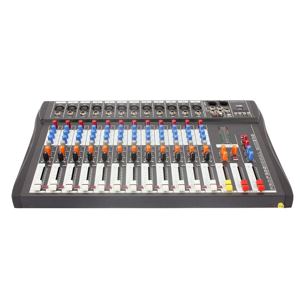 Professional  Multifunctional Usb Sound  12 Ways Audio Mixer new Model Analog Audio Mixing Console