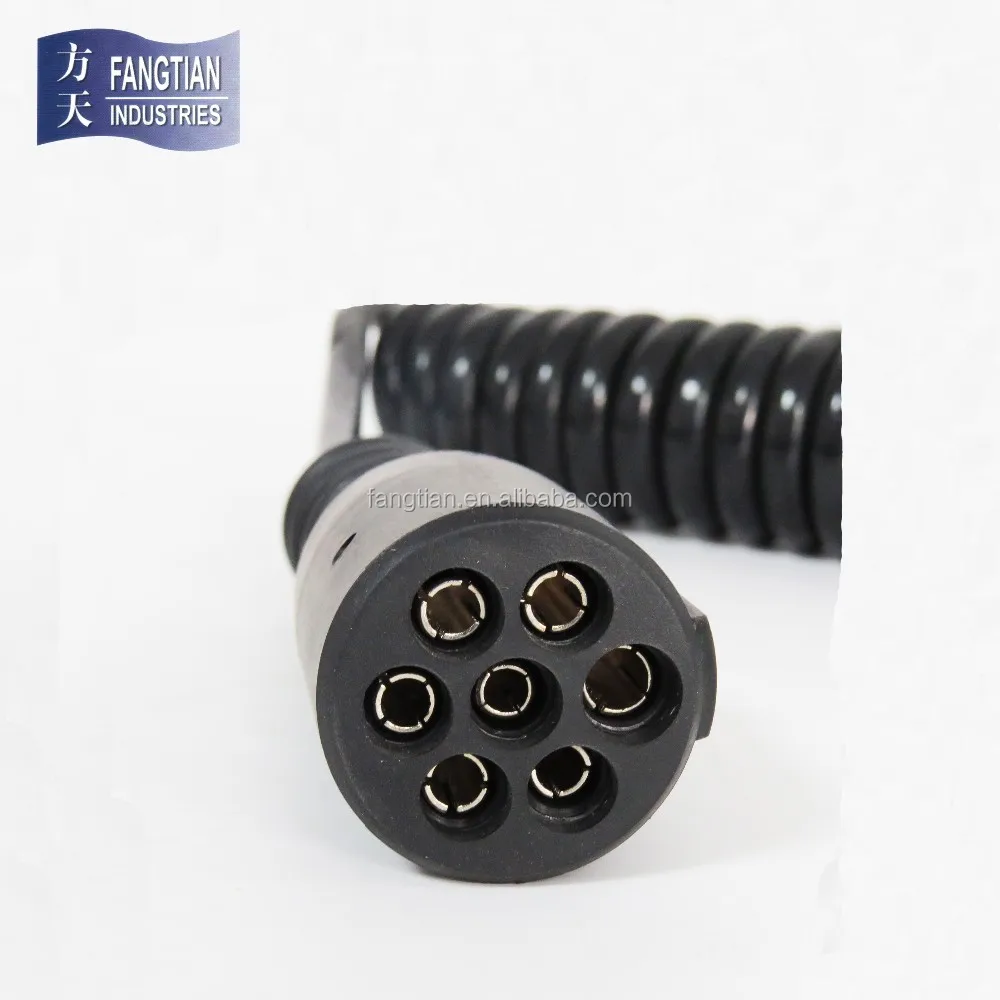 Trailer & Truck Electrical power Cable Trailer Spiral coil with N type moulded trailer plug