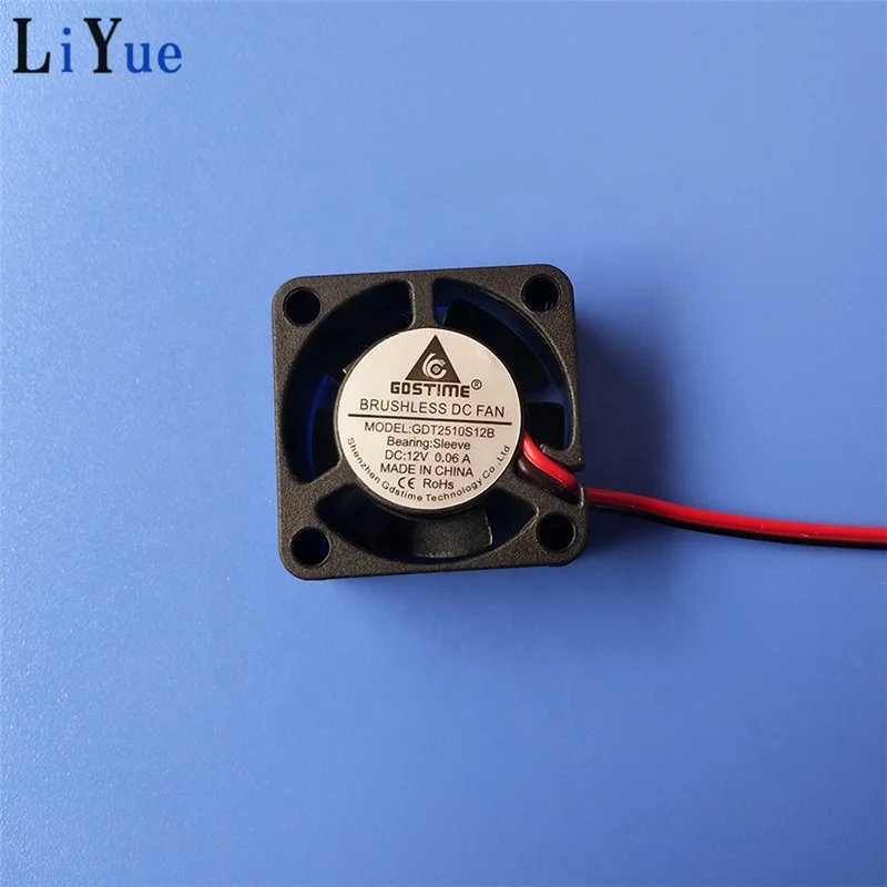 25*25*10mm 2Pin 150mm Dual Ball Bearing 2510 Fan 1600RPM DC 5V 12V 24V Cooling Fan