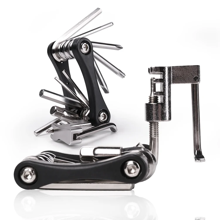Оптовая продажа, портативный многофункциональный инструмент для ремонта велосипедов, 11 в 1
