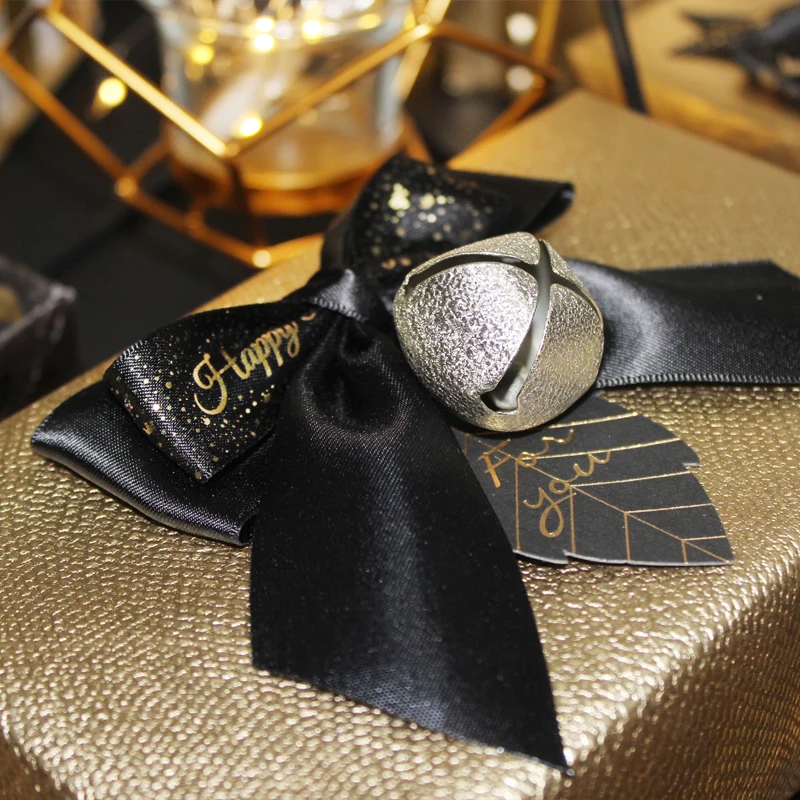 
Chocolate decorative gift wrapping satin ribbon bow for packaging 