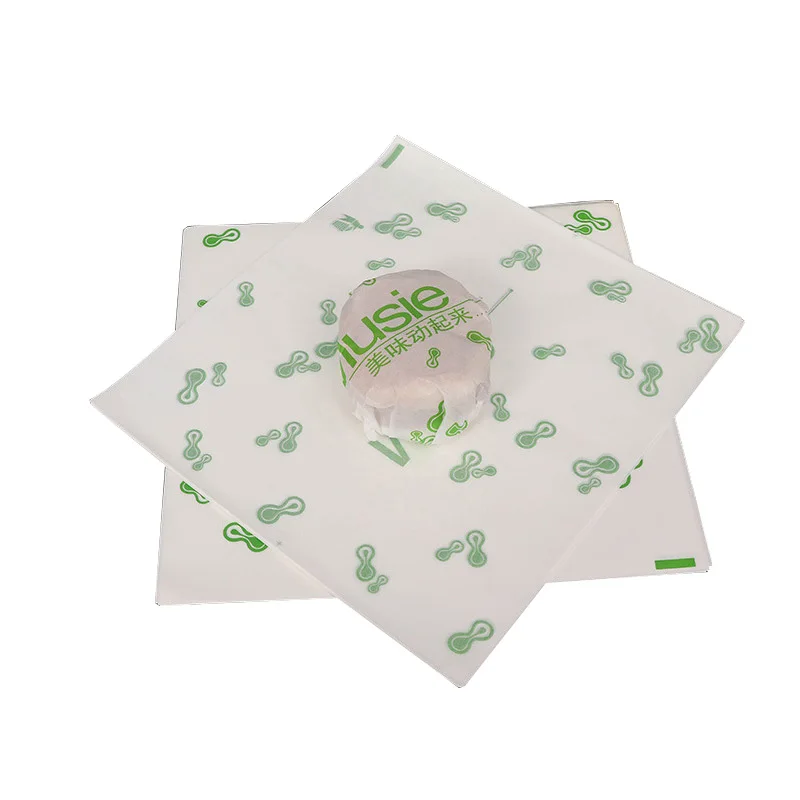 
Custom biodegradable sandwich burger wax wrap paper greaseproof hamburger food grade packaging paper 